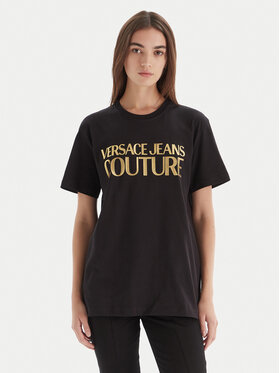 Versace Jeans Couture Versace Jeans Couture T-krekls 79GAHT05 CJ00T Melns Regular Fit