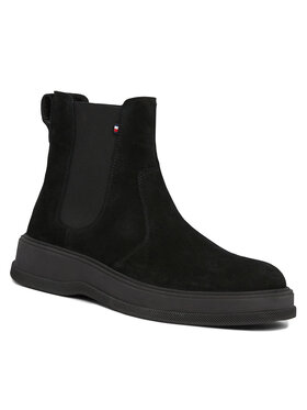 Tommy Hilfiger Tommy Hilfiger Štibletai Th Everyday Core Suede Chelsea FM0FM04659 Juoda