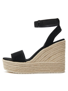 Calvin Klein Jeans Espadrile Wedge Sandal Su Mg Btw YW0YW01026 Črna