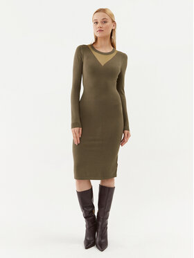 Fracomina Fracomina Трикотажна сукня FJ23WD5002K51801 Хакі Slim Fit
