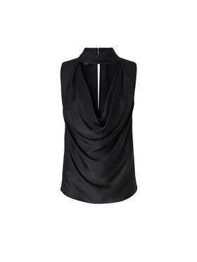 PINKO Pinko Top ARRAS BLUSA SATIN CREPONNE Czarny Regular Fit