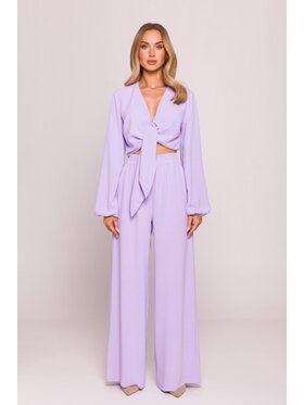 Made of Emotion Made of Emotion Spodnie materiałowe M862 Fioletowy Wide Leg