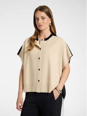 Elena Mirò Elena Mirò Kardigan S613E003774N002 Kremowy Boxy Fit
