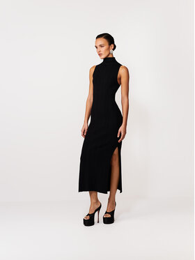 La Mania La Mania Sukienka dzianinowa ONDRIA Czarny Basic Fit