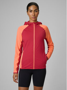 4F 4F Bluza techniczna TREKKING Czerwony ciemny Slim Fit