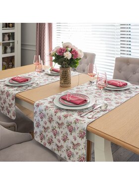 Roseberry Home Roseberry Home Bieżnik dwustronny Rose Garden & Stripes Różowy