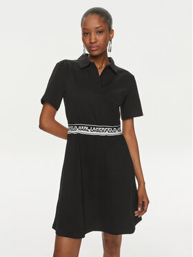 KARL LAGERFELD KARL LAGERFELD Haljina za svaki dan 241W1350 Crna Regular Fit