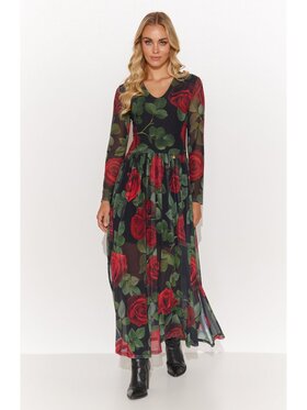 Makadamia Makadamia Sukienka codzienna M813 Zielony A-Line Fit
