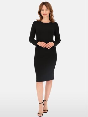 Perso Perso Každodenné šaty z ozdobnym zamkiem na plecach Čierna Slim Fit