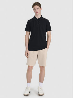 4F 4F Polo MIDSHOP TEXTILE Czarny Regular Fit