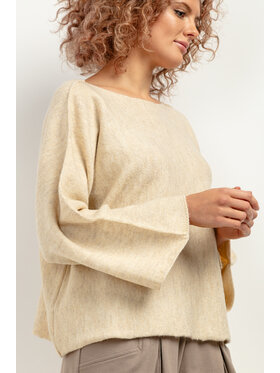 Tessita Tessita Sweter T418/1/OneSize Beżowy Loose Fit