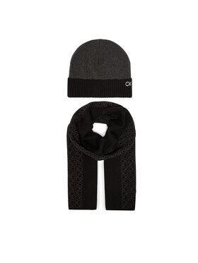 Calvin Klein Calvin Klein Set šal i kapa Gs Ck Monogram Beanie + Scarf K50K512390 Crna