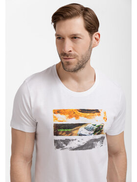 Volcano Volcano T-Shirt T-RELI Biały Regular Fit