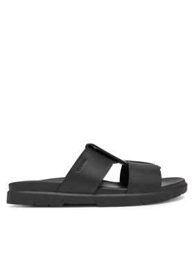 Calvin Klein Calvin Klein Šľapky Lug Sandal Double T Lth HM0HM01734 Čierna