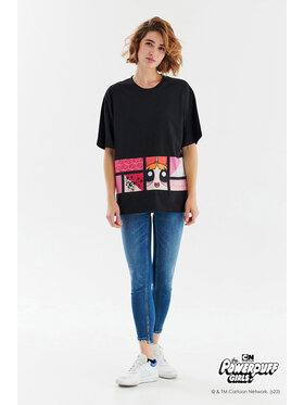 NAOKO NAOKO Tričko Powerpuff Girls Black Čierna Regular Fit