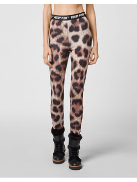 PHILIPP PLEIN PHILIPP PLEIN Kalhoty z materiálu 5139 Hnědá Skinny Fit