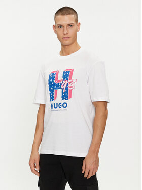 Hugo Hugo Тишърт Nentryle 50513411 Бял Relaxed Fit