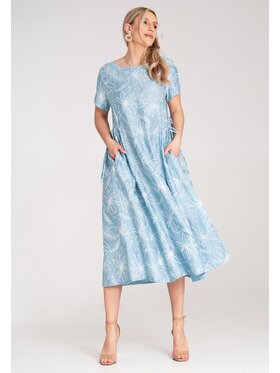 FIGL FIGL Koktejlové šaty M1181 Modrá A-Line Fit