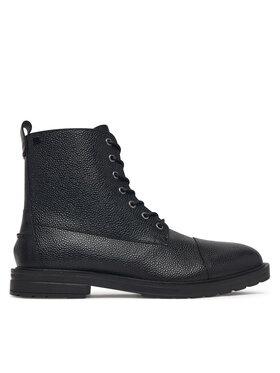 Tommy Hilfiger Tommy Hilfiger Gležnjače Cleated Hilifger Scotch Lth Boot FM0FM06081 Crna