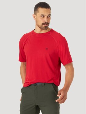 Wrangler Wrangler T-Shirt SS PERFORMANCE TEE Czerwony Regular Fit
