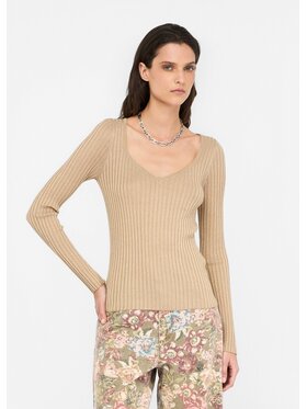 Liu Jo Liu Jo Sweter MF5388MS46J04869 Złoty Slim Fit