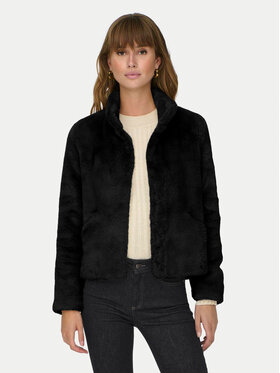 ONLY ONLY Кожено палто Newvida 15295423 Черен Regular Fit