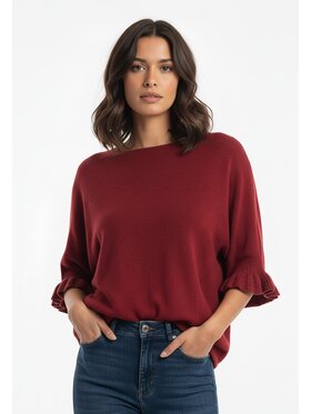 FIGL FIGL Sweter M1257 Bordowy Regular Fit
