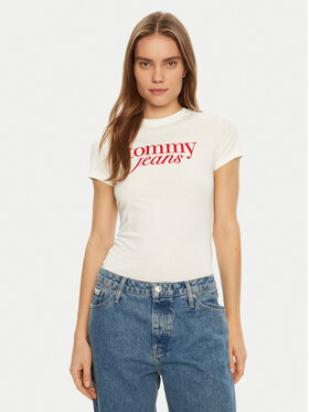 Tommy Jeans Tommy Jeans Tričko Essential DW0DW19447 Biela Slim Fit