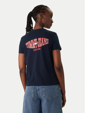 Tommy Jeans Tommy Jeans T-Shirt Wavy Flag DW0DW22274 Tmavomodrá Regular Fit
