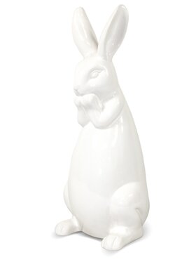MIAhome MIAhome Figurka zatroskany biały królik 39x15x15 cm Biały