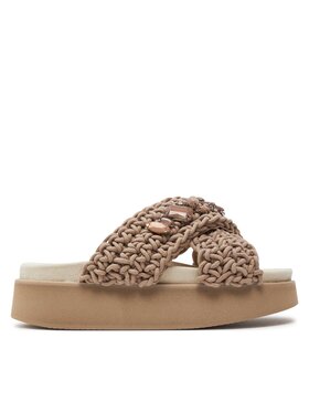 Inuikii Inuikii Шльопанці Woven Stones Platform 70103-106 Коричневий