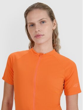 4F 4F Koszulka rowerowa 4FWSS25TFTSF1291-70S Pomarańczowy Slim Fit