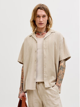 Jack & Jones Jack & Jones Set košulja i tekstilne kratke hlače Tyson 12297649 Bež Relaxed Fit