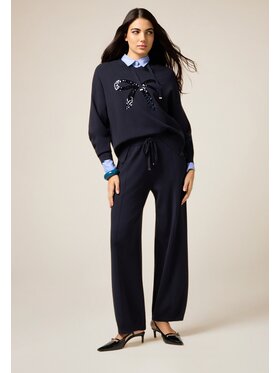 Oltre Oltre Pantaloni di tessuto P665J002342N034 Blu Baggy Fit