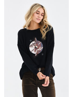 blue shadow blue shadow Sweter Orco Czarny Regular Fit