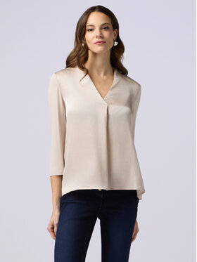 Oltre Oltre Bluzka G269J003985N002 Kremowy Regular Fit