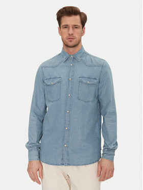 INDICODE INDICODE Джинсова сорочка Ask 20-605 Голубий Slim Fit