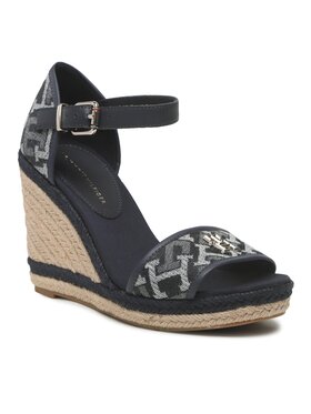 Tommy Hilfiger Espadrile Th Monogram Denim Wedge FW0FW06935 Tamnoplava