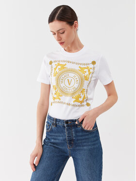 Versace Jeans Couture Versace Jeans Couture Póló 75HAHF07 Fehér Regular Fit