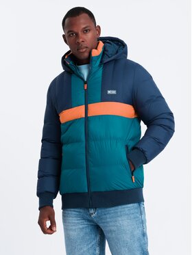 Ombre Ombre Kurtka przejściowa OM-JALP-0175 Granatowy Regular Fit