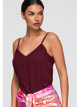 Ombre Ombre Bluzka OW-TS-E0057 Bordowy Loose Fit