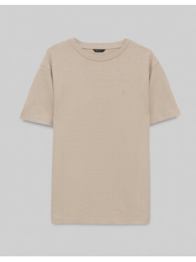 Borgio Borgio T-Shirt Liveri Beżowy Slim Fit