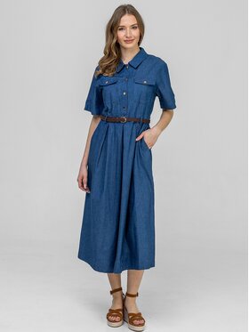 Perso Perso Košilové šaty RBE260221F Modrá Regular Fit