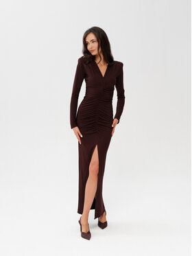 Roco Fashion Roco Fashion Večerní šaty Eloria Hnědá Slim Fit