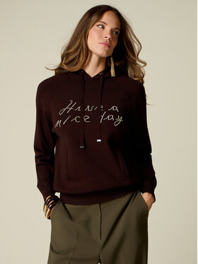 Oltre Oltre Sweter M395J005652N022 Brązowy Regular Fit