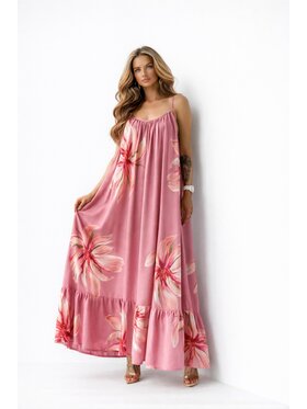 LilaLou LilaLou Sukienka letnia Gypsy Różowy Oversize