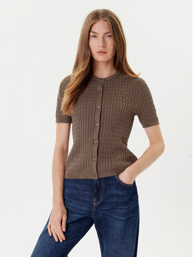 Tommy Hilfiger Tommy Hilfiger Kardigán WW0WW45707 Barna Slim Fit