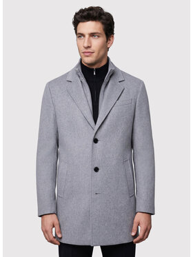 Pako Lorente Pako Lorente Płaszcz wełniany P26WF-7X-012 Szary Straight Fit