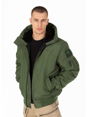 PITBULL PITBULL Kurtka przejściowa Kurtka Zielony Regular Fit