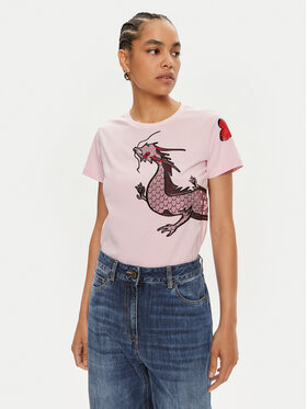 PINKO Pinko T-Shirt Quentin 100535 A1QT Różowy Regular Fit